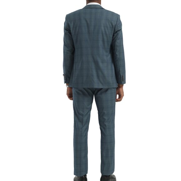 Green Glen Check Peak Lapel 3 Piece Stacy Adams Men's Suit - Picture 3 of 3